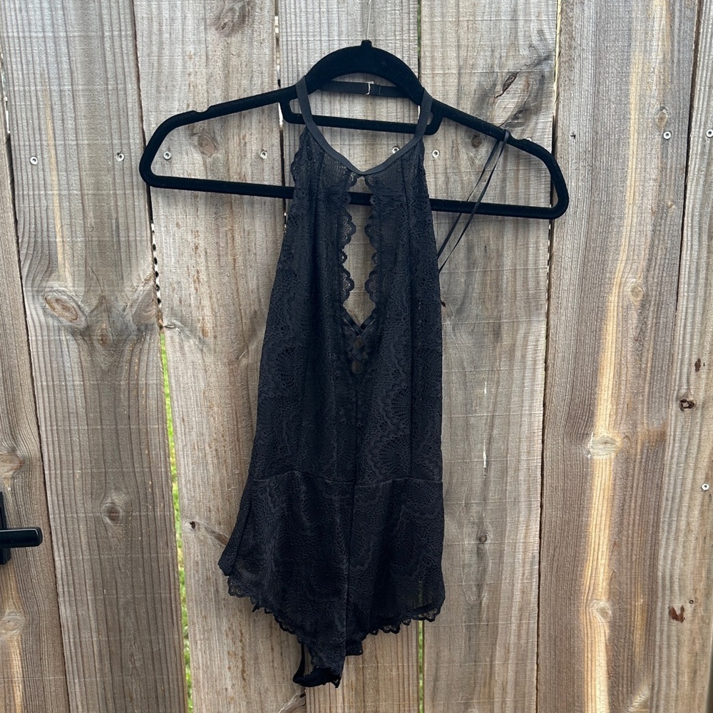 NWT Fredericks Of Hollywood Black Lace Teddy SZ Small
